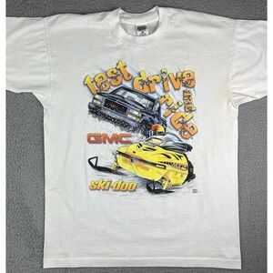 Vintage Ski Doo Snowmobile GMC Truck T Shirt 90s Barkers Island Superior WI XL